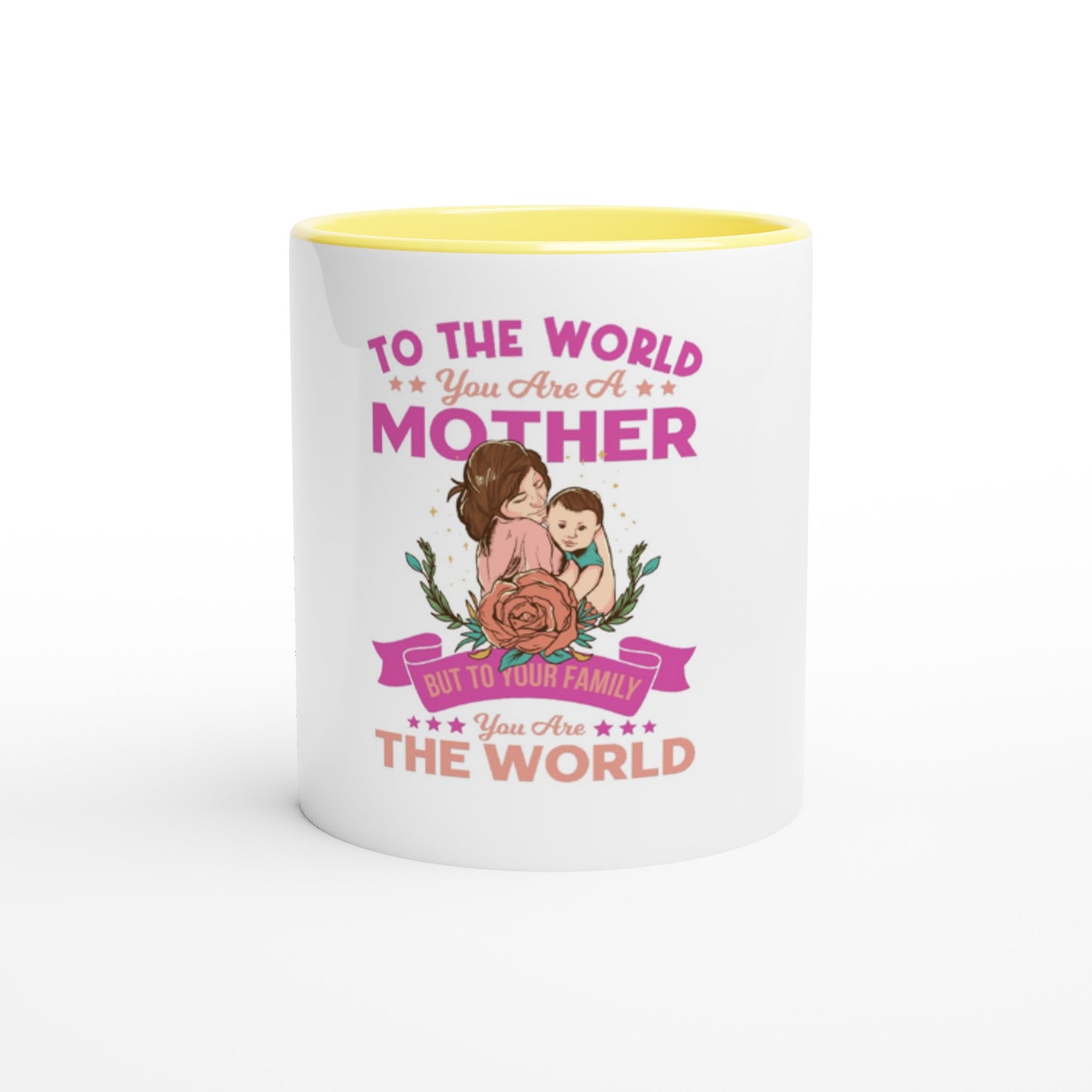 White 11oz Ceramic Mug with Color Inside Mother's Day
