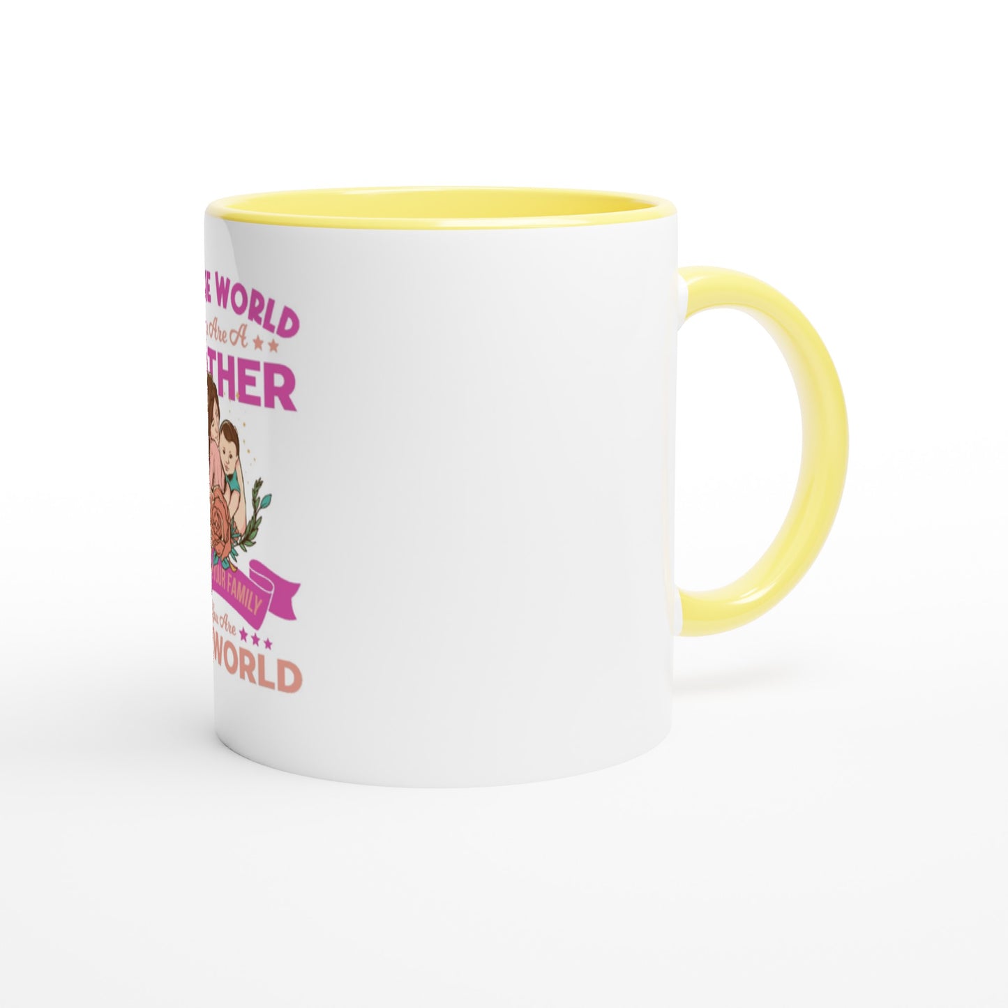 White 11oz Ceramic Mug with Color Inside Mother's Day