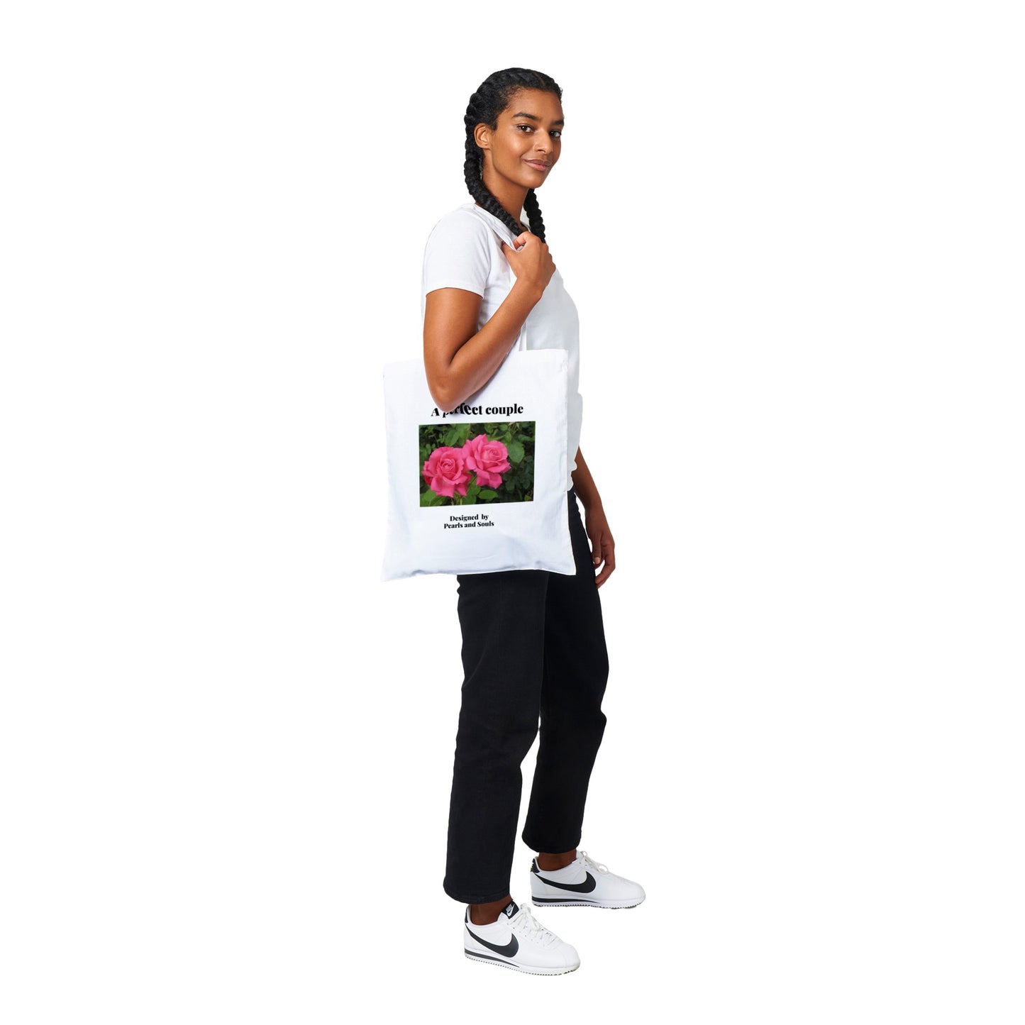 Tote bag with roses A perfect couple