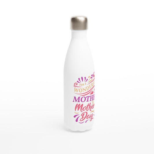 White 17oz Stainless Steel Water Bottle for Mother's Day